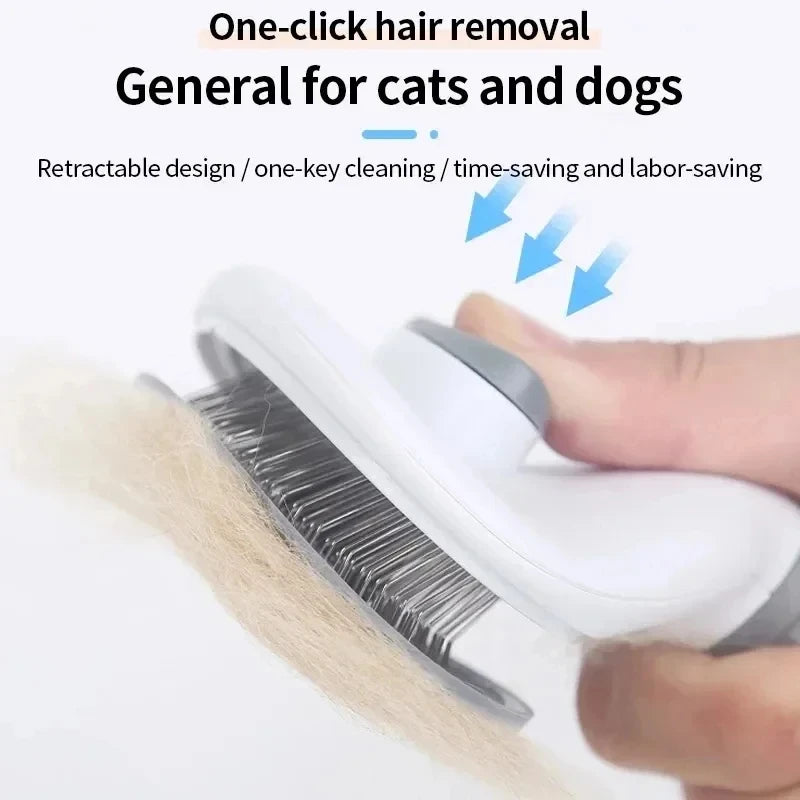 Cepillo Autolimpiable para Perros y Gatos | Peine Deslante y Quitapelos Profesional