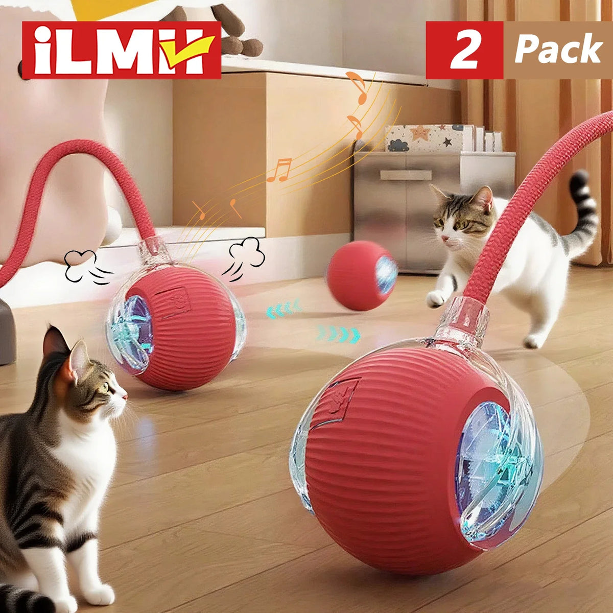 Pelota Interactiva para Gatos con Cola | Juguete Eléctrico Inteligente con Movimiento Automático