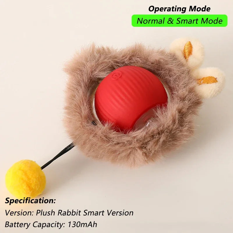 Pelota Interactiva para Gatos con Cola | Juguete Eléctrico Inteligente con Movimiento Automático
