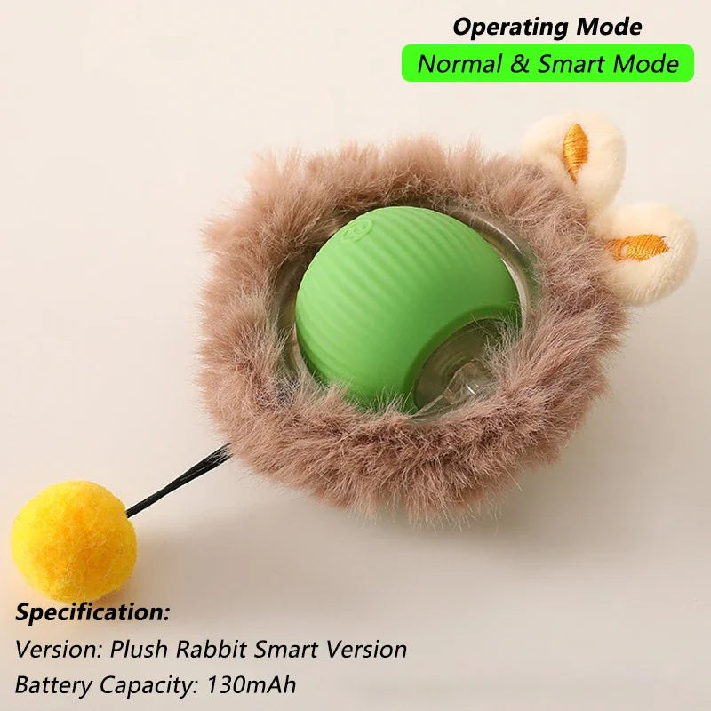 Pelota Interactiva para Gatos con Cola | Juguete Eléctrico Inteligente con Movimiento Automático