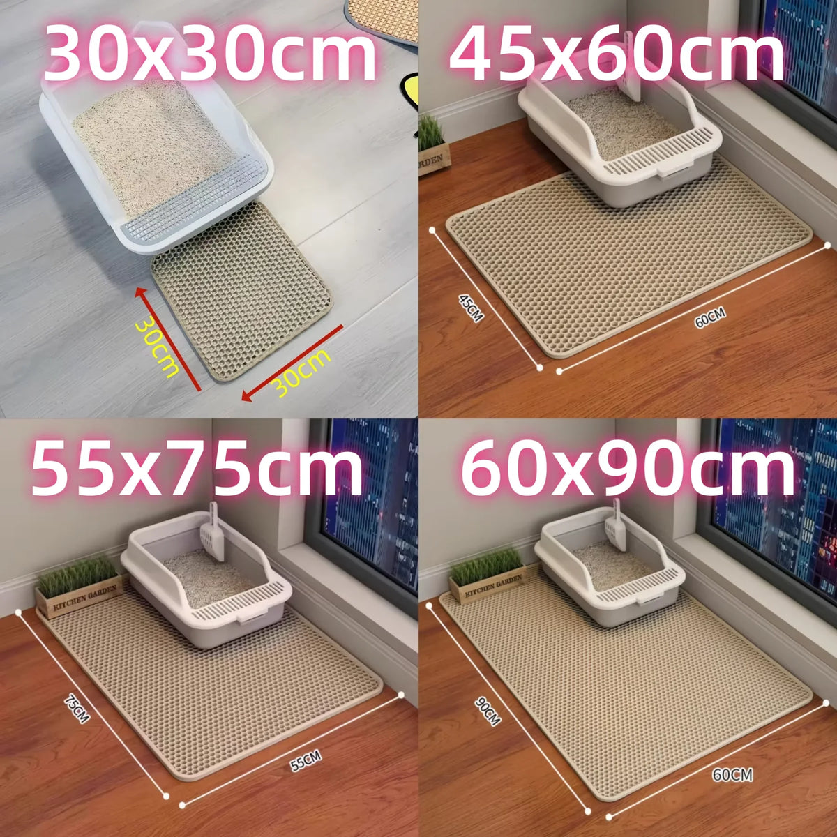 Alfombrilla Extra Grande para Arena de Gato | Impermeable, Antideslizante y Lavable | Soly