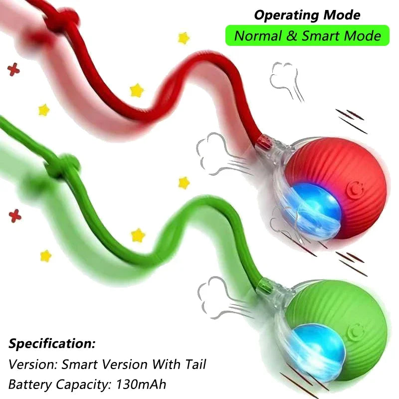 Pelota Interactiva para Gatos con Cola | Juguete Eléctrico Inteligente con Movimiento Automático