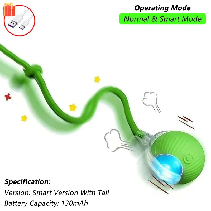Pelota Interactiva para Gatos con Cola | Juguete Eléctrico Inteligente con Movimiento Automático